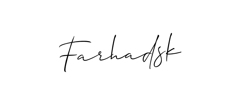 Create a beautiful signature design for name Farhadsk. With this signature (Allison_Script) fonts, you can make a handwritten signature for free. Farhadsk signature style 2 images and pictures png