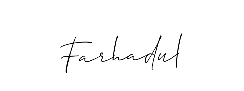 Also You can easily find your signature by using the search form. We will create Farhadul name handwritten signature images for you free of cost using Allison_Script sign style. Farhadul signature style 2 images and pictures png