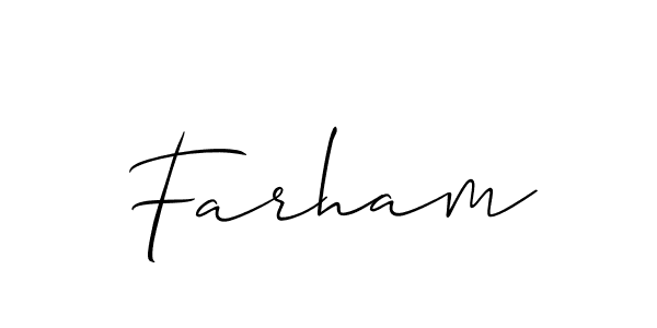 Also You can easily find your signature by using the search form. We will create Farham name handwritten signature images for you free of cost using Allison_Script sign style. Farham signature style 2 images and pictures png