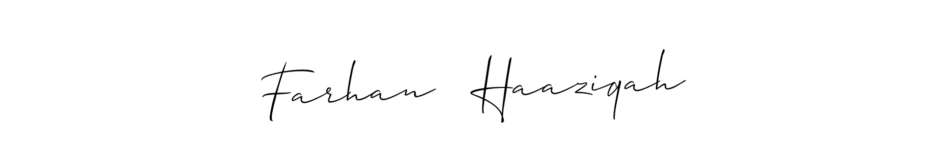 Make a beautiful signature design for name Farhan ❤ Haaziqah. With this signature (Allison_Script) style, you can create a handwritten signature for free. Farhan ❤ Haaziqah signature style 2 images and pictures png