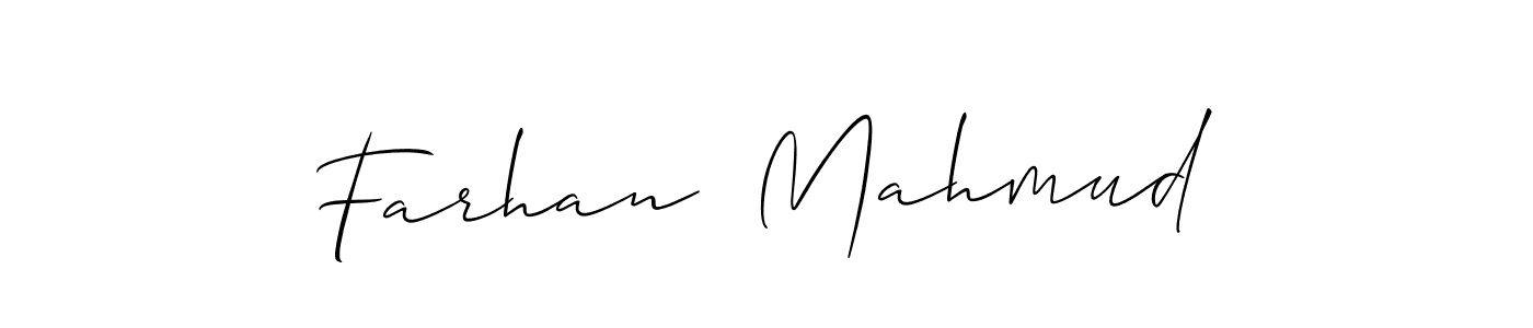 Use a signature maker to create a handwritten signature online. With this signature software, you can design (Allison_Script) your own signature for name Farhan  Mahmud. Farhan  Mahmud signature style 2 images and pictures png