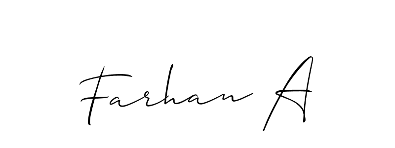 You should practise on your own different ways (Allison_Script) to write your name (Farhan A) in signature. don't let someone else do it for you. Farhan A signature style 2 images and pictures png