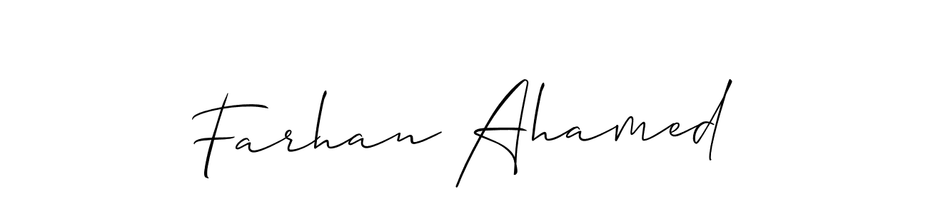 Make a beautiful signature design for name Farhan Ahamed. With this signature (Allison_Script) style, you can create a handwritten signature for free. Farhan Ahamed signature style 2 images and pictures png