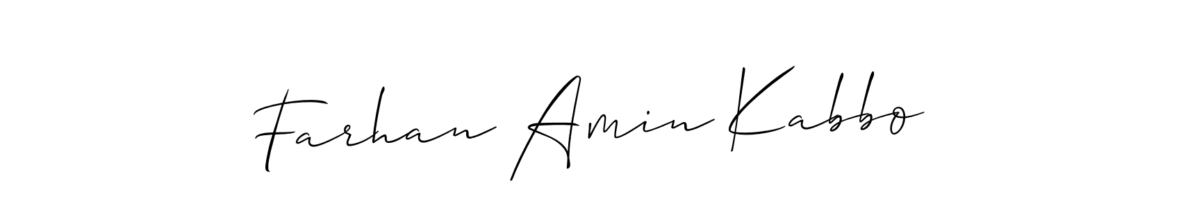 Create a beautiful signature design for name Farhan Amin Kabbo. With this signature (Allison_Script) fonts, you can make a handwritten signature for free. Farhan Amin Kabbo signature style 2 images and pictures png