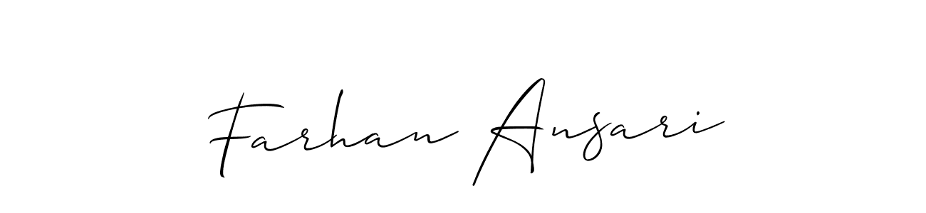 Make a beautiful signature design for name Farhan Ansari. With this signature (Allison_Script) style, you can create a handwritten signature for free. Farhan Ansari signature style 2 images and pictures png