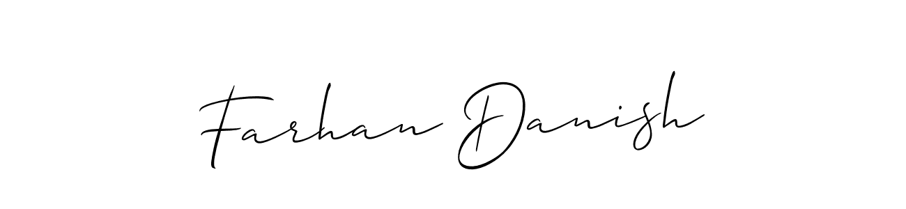 Use a signature maker to create a handwritten signature online. With this signature software, you can design (Allison_Script) your own signature for name Farhan Danish. Farhan Danish signature style 2 images and pictures png