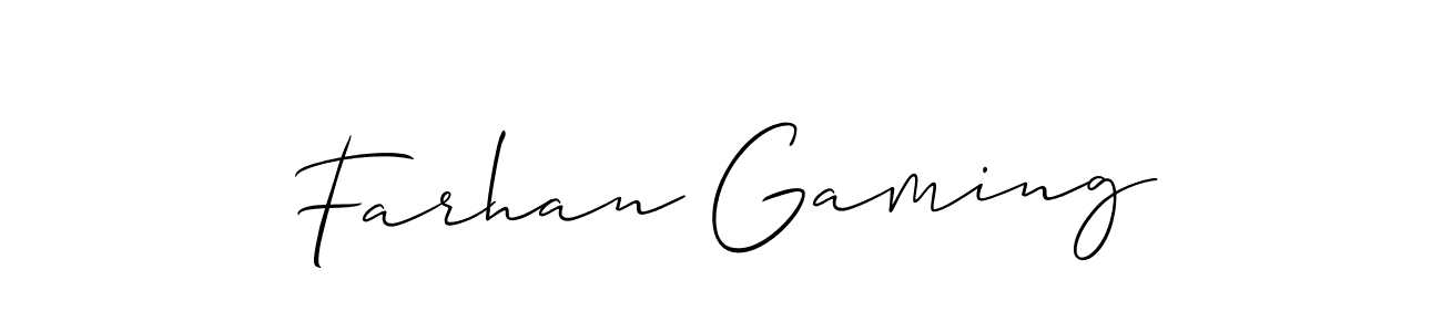 It looks lik you need a new signature style for name Farhan Gaming. Design unique handwritten (Allison_Script) signature with our free signature maker in just a few clicks. Farhan Gaming signature style 2 images and pictures png
