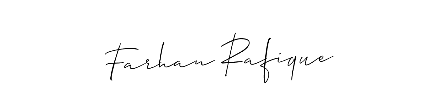 How to make Farhan Rafique name signature. Use Allison_Script style for creating short signs online. This is the latest handwritten sign. Farhan Rafique signature style 2 images and pictures png