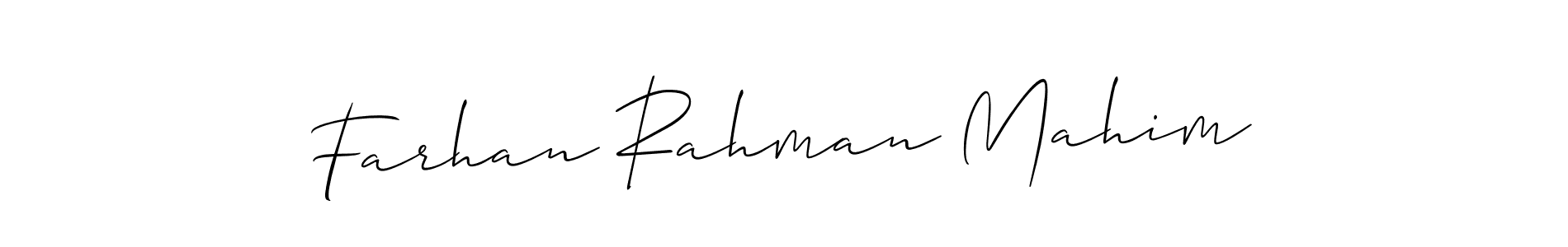 Make a short Farhan Rahman Mahim signature style. Manage your documents anywhere anytime using Allison_Script. Create and add eSignatures, submit forms, share and send files easily. Farhan Rahman Mahim signature style 2 images and pictures png