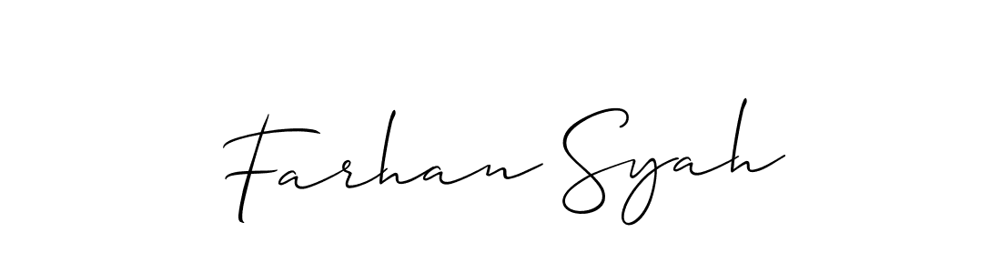 Farhan Syah stylish signature style. Best Handwritten Sign (Allison_Script) for my name. Handwritten Signature Collection Ideas for my name Farhan Syah. Farhan Syah signature style 2 images and pictures png
