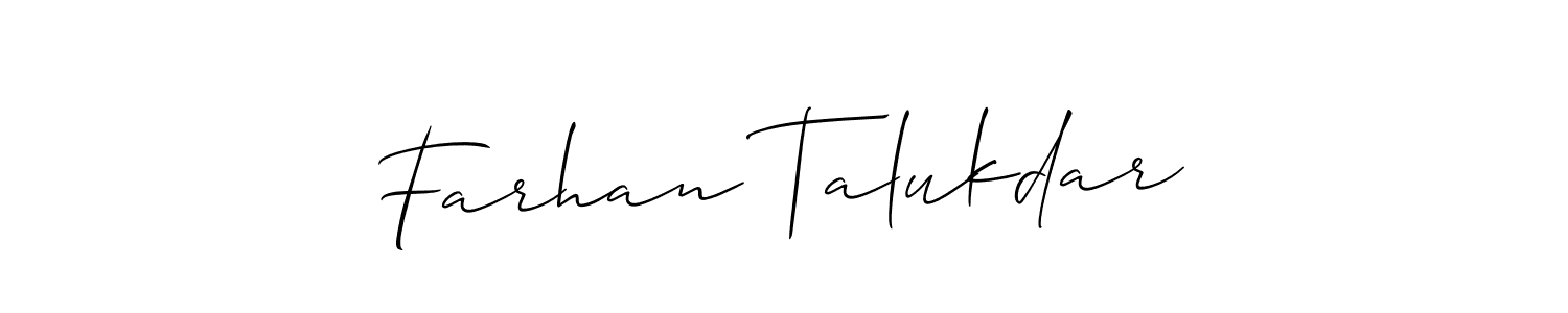 Farhan Talukdar stylish signature style. Best Handwritten Sign (Allison_Script) for my name. Handwritten Signature Collection Ideas for my name Farhan Talukdar. Farhan Talukdar signature style 2 images and pictures png