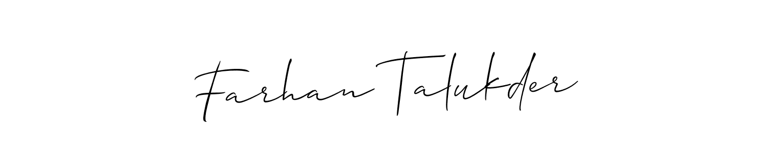How to Draw Farhan Talukder signature style? Allison_Script is a latest design signature styles for name Farhan Talukder. Farhan Talukder signature style 2 images and pictures png