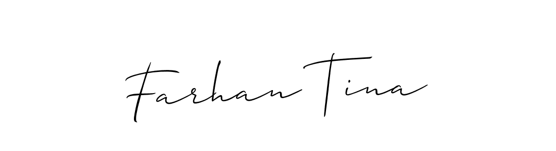 Design your own signature with our free online signature maker. With this signature software, you can create a handwritten (Allison_Script) signature for name Farhan Tina. Farhan Tina signature style 2 images and pictures png