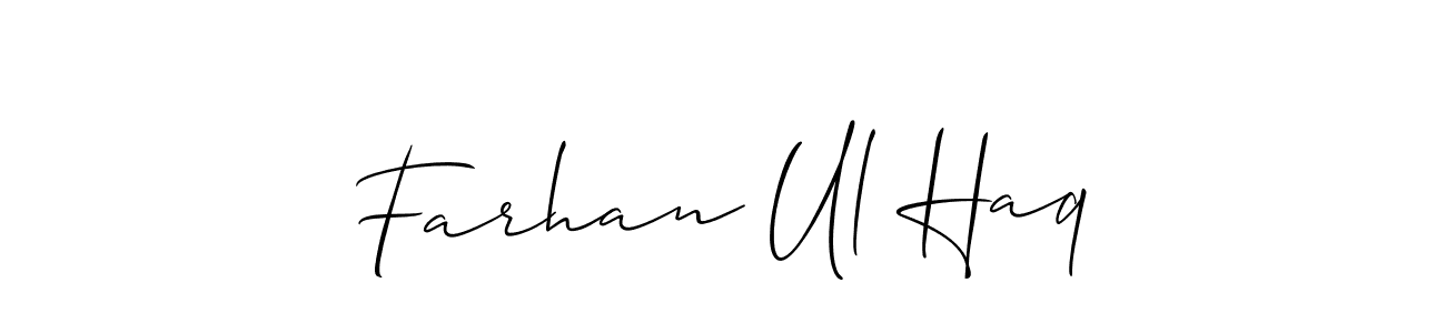 Allison_Script is a professional signature style that is perfect for those who want to add a touch of class to their signature. It is also a great choice for those who want to make their signature more unique. Get Farhan Ul Haq name to fancy signature for free. Farhan Ul Haq signature style 2 images and pictures png