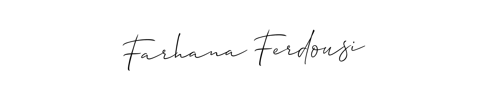 Also we have Farhana Ferdousi name is the best signature style. Create professional handwritten signature collection using Allison_Script autograph style. Farhana Ferdousi signature style 2 images and pictures png