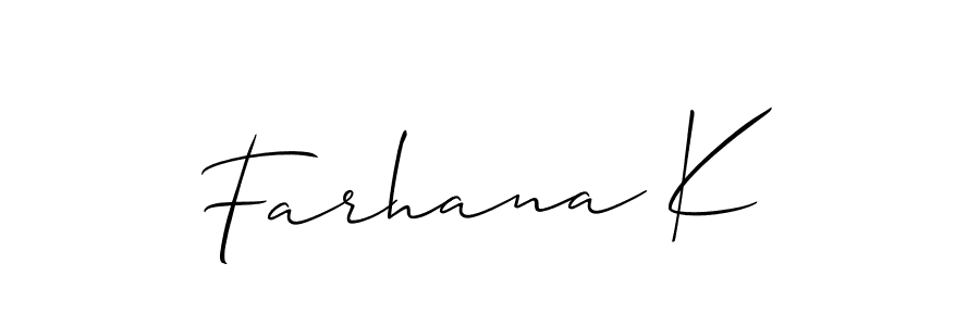 Farhana K stylish signature style. Best Handwritten Sign (Allison_Script) for my name. Handwritten Signature Collection Ideas for my name Farhana K. Farhana K signature style 2 images and pictures png