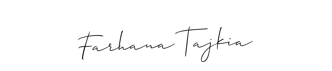 Similarly Allison_Script is the best handwritten signature design. Signature creator online .You can use it as an online autograph creator for name Farhana Tajkia. Farhana Tajkia signature style 2 images and pictures png