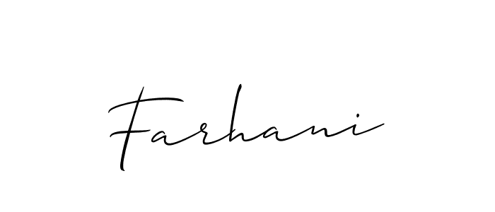 Farhani stylish signature style. Best Handwritten Sign (Allison_Script) for my name. Handwritten Signature Collection Ideas for my name Farhani. Farhani signature style 2 images and pictures png