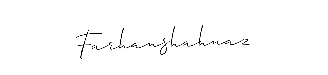 Farhanshahnaz stylish signature style. Best Handwritten Sign (Allison_Script) for my name. Handwritten Signature Collection Ideas for my name Farhanshahnaz. Farhanshahnaz signature style 2 images and pictures png