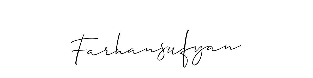 Use a signature maker to create a handwritten signature online. With this signature software, you can design (Allison_Script) your own signature for name Farhansufyan. Farhansufyan signature style 2 images and pictures png