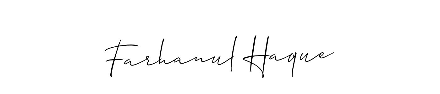 Use a signature maker to create a handwritten signature online. With this signature software, you can design (Allison_Script) your own signature for name Farhanul Haque. Farhanul Haque signature style 2 images and pictures png