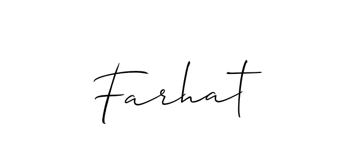 You should practise on your own different ways (Allison_Script) to write your name (Farhat ) in signature. don't let someone else do it for you. Farhat  signature style 2 images and pictures png