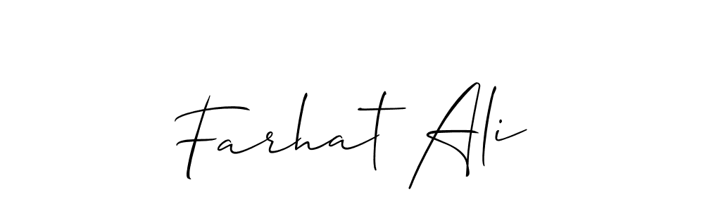 You should practise on your own different ways (Allison_Script) to write your name (Farhat Ali) in signature. don't let someone else do it for you. Farhat Ali signature style 2 images and pictures png