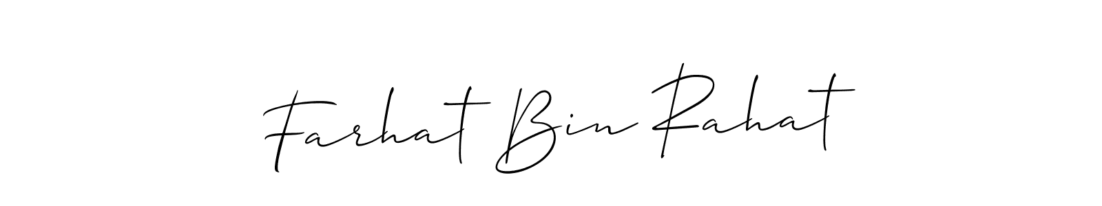 Make a beautiful signature design for name Farhat Bin Rahat. With this signature (Allison_Script) style, you can create a handwritten signature for free. Farhat Bin Rahat signature style 2 images and pictures png