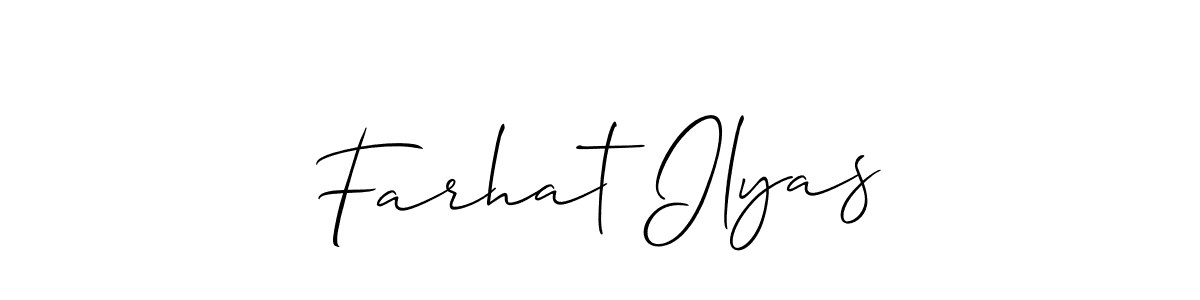 Make a beautiful signature design for name Farhat Ilyas. With this signature (Allison_Script) style, you can create a handwritten signature for free. Farhat Ilyas signature style 2 images and pictures png