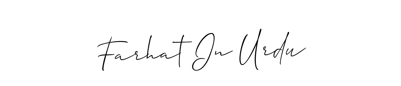 Make a short Farhat In Urdu signature style. Manage your documents anywhere anytime using Allison_Script. Create and add eSignatures, submit forms, share and send files easily. Farhat In Urdu signature style 2 images and pictures png