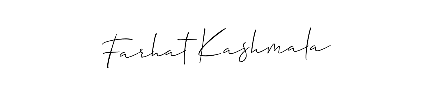 Create a beautiful signature design for name Farhat Kashmala. With this signature (Allison_Script) fonts, you can make a handwritten signature for free. Farhat Kashmala signature style 2 images and pictures png