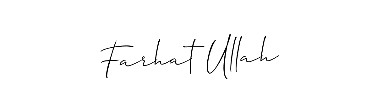 Similarly Allison_Script is the best handwritten signature design. Signature creator online .You can use it as an online autograph creator for name Farhat Ullah. Farhat Ullah signature style 2 images and pictures png