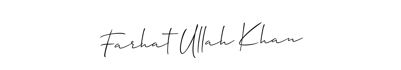 Also You can easily find your signature by using the search form. We will create Farhat Ullah Khan name handwritten signature images for you free of cost using Allison_Script sign style. Farhat Ullah Khan signature style 2 images and pictures png