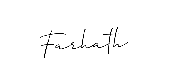 How to make Farhath signature? Allison_Script is a professional autograph style. Create handwritten signature for Farhath name. Farhath signature style 2 images and pictures png