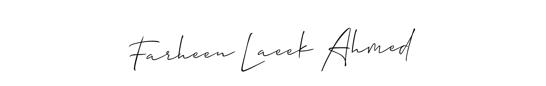 Make a beautiful signature design for name Farheen Laeek Ahmed. Use this online signature maker to create a handwritten signature for free. Farheen Laeek Ahmed signature style 2 images and pictures png