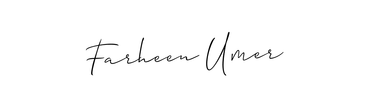 Also You can easily find your signature by using the search form. We will create Farheen Umer name handwritten signature images for you free of cost using Allison_Script sign style. Farheen Umer signature style 2 images and pictures png