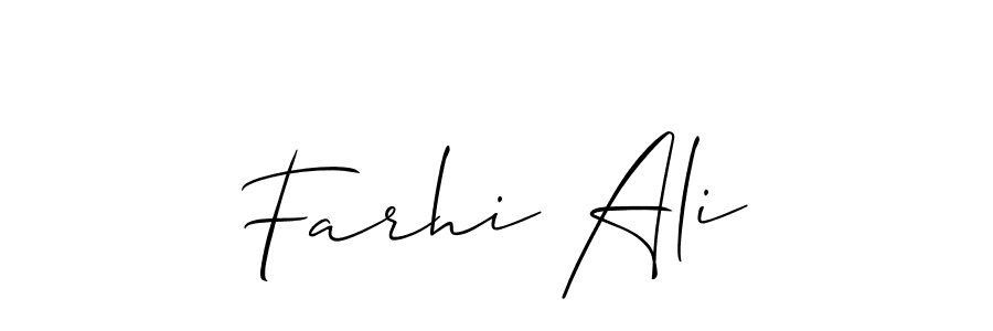 Allison_Script is a professional signature style that is perfect for those who want to add a touch of class to their signature. It is also a great choice for those who want to make their signature more unique. Get Farhi Ali name to fancy signature for free. Farhi Ali signature style 2 images and pictures png
