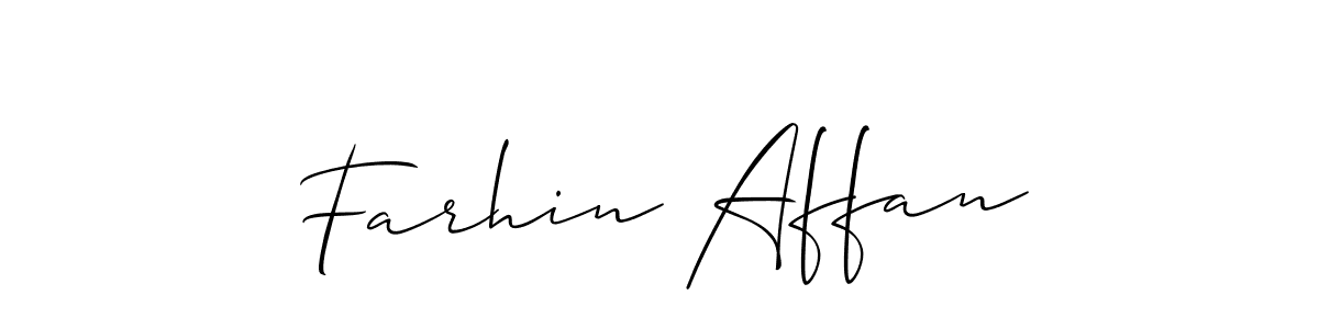 How to make Farhin Affan name signature. Use Allison_Script style for creating short signs online. This is the latest handwritten sign. Farhin Affan signature style 2 images and pictures png