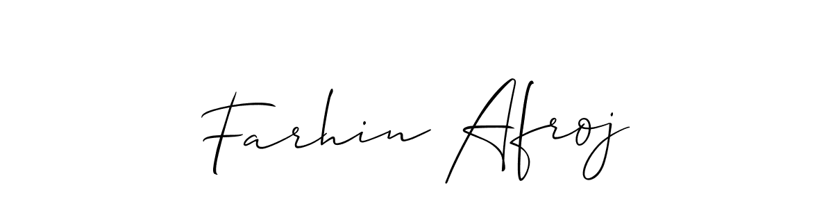 How to make Farhin Afroj name signature. Use Allison_Script style for creating short signs online. This is the latest handwritten sign. Farhin Afroj signature style 2 images and pictures png