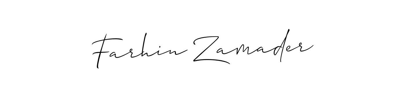 if you are searching for the best signature style for your name Farhin Zamader. so please give up your signature search. here we have designed multiple signature styles  using Allison_Script. Farhin Zamader signature style 2 images and pictures png