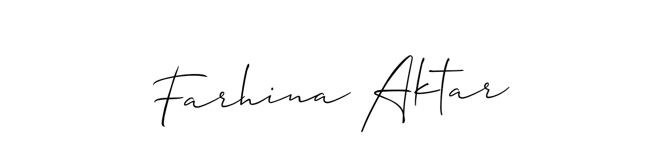 Also we have Farhina Aktar name is the best signature style. Create professional handwritten signature collection using Allison_Script autograph style. Farhina Aktar signature style 2 images and pictures png