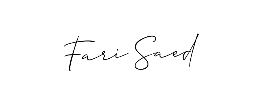 Allison_Script is a professional signature style that is perfect for those who want to add a touch of class to their signature. It is also a great choice for those who want to make their signature more unique. Get Fari Saed name to fancy signature for free. Fari Saed signature style 2 images and pictures png