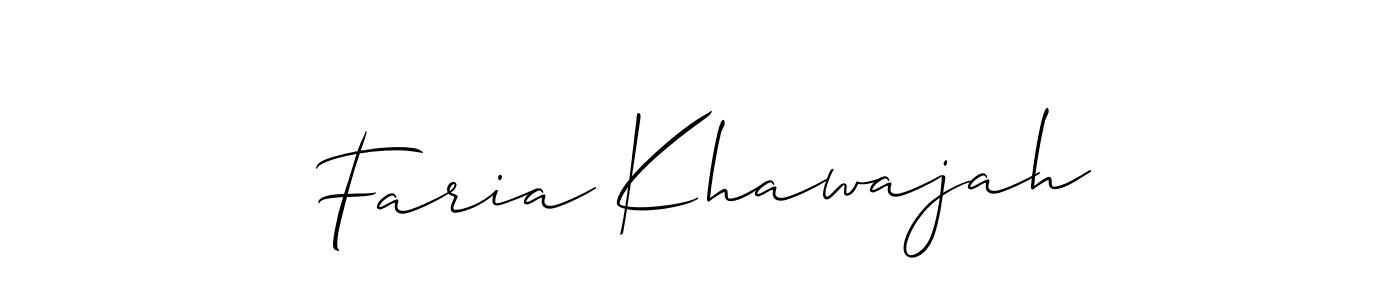 Design your own signature with our free online signature maker. With this signature software, you can create a handwritten (Allison_Script) signature for name Faria Khawajah. Faria Khawajah signature style 2 images and pictures png