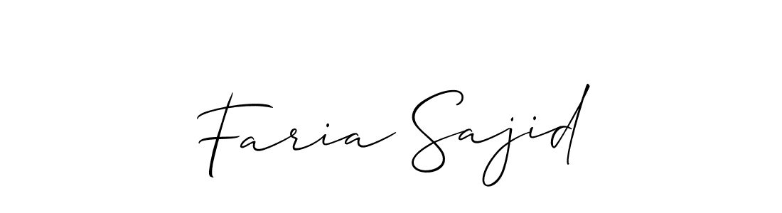 if you are searching for the best signature style for your name Faria Sajid. so please give up your signature search. here we have designed multiple signature styles  using Allison_Script. Faria Sajid signature style 2 images and pictures png