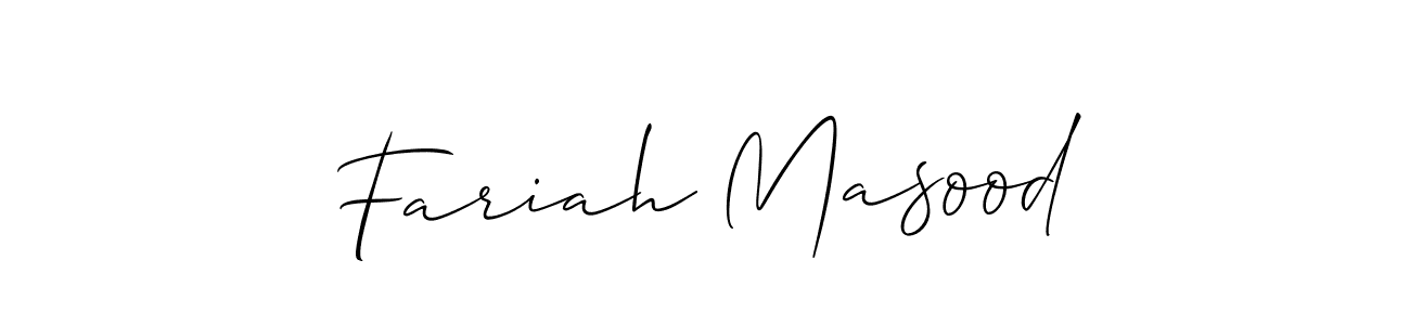 Also we have Fariah Masood name is the best signature style. Create professional handwritten signature collection using Allison_Script autograph style. Fariah Masood signature style 2 images and pictures png