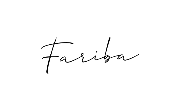 Create a beautiful signature design for name Fariba. With this signature (Allison_Script) fonts, you can make a handwritten signature for free. Fariba signature style 2 images and pictures png