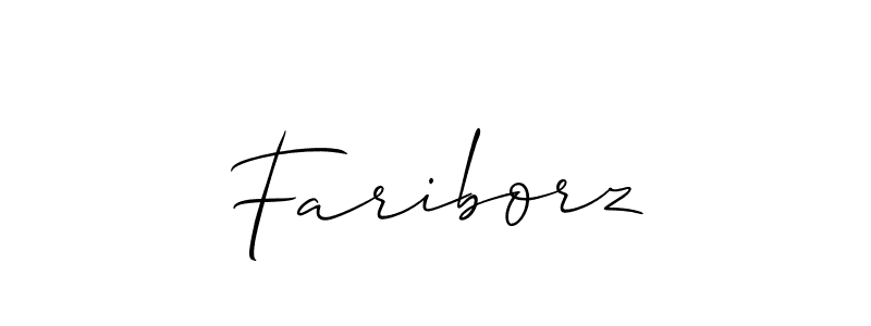 Make a beautiful signature design for name Fariborz. With this signature (Allison_Script) style, you can create a handwritten signature for free. Fariborz signature style 2 images and pictures png