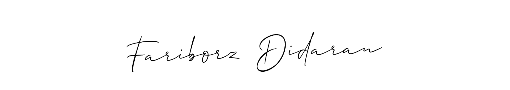 Also You can easily find your signature by using the search form. We will create Fariborz  Didaran name handwritten signature images for you free of cost using Allison_Script sign style. Fariborz  Didaran signature style 2 images and pictures png