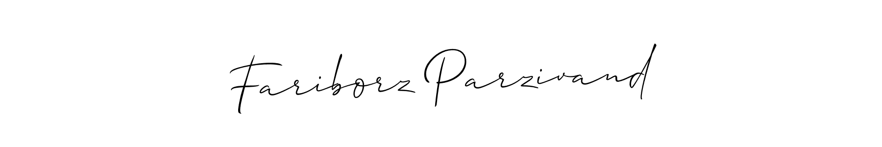 Allison_Script is a professional signature style that is perfect for those who want to add a touch of class to their signature. It is also a great choice for those who want to make their signature more unique. Get Fariborz Parzivand name to fancy signature for free. Fariborz Parzivand signature style 2 images and pictures png