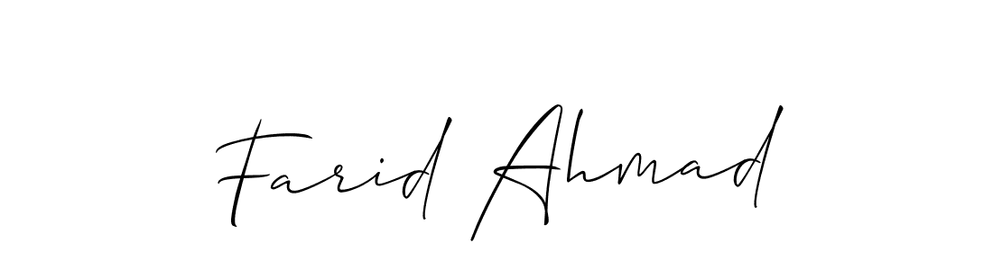 The best way (Allison_Script) to make a short signature is to pick only two or three words in your name. The name Farid Ahmad include a total of six letters. For converting this name. Farid Ahmad signature style 2 images and pictures png